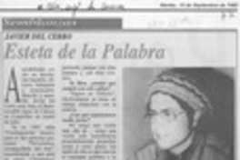 Esteta de la palabra  [artículo].