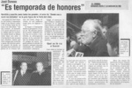 "Es temporada de honores"  [artículo].