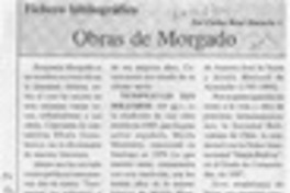 Obras de Morgado  [artículo] Carlos René Ibacache I.