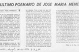 El último poemario de José María Memet  [artículo] Wellington Rojas Valdebenito.