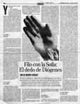 Filo con la Sofía, el dedo de Diógenes  [artículo] Malva Marina Vásquez.