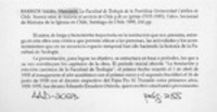 La Facultad de Teología de la Pontificia Universidad Católica de Chile  [artículo] Antonio Rehbein Pesce.