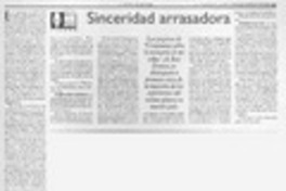Sinceridad arrasadora Sinceridad arrasadora