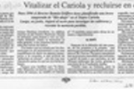 Vitalizar el Cariola y recluirse en el norte  [artículo] Carmen Gloria Muñoz.