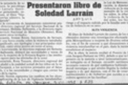 Presentaron libro de Soledad Larraín Presentaron libro de Soledad Larraín