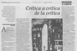 Crítica a crítica de la crítica