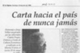 Carta hacia el país de nunca jamás Carta hacia el país de nunca jamás