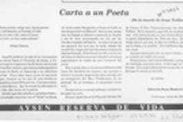 Carta a un poeta  [artículo] Eduardo Mora Montecino.