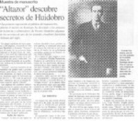 "Altazor" descubre secretos de Huidobro
