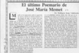 El último Poemario de José María Memet