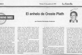 El anhelo de Oreste Plath  [artículo] Horacio Hernández Anderson.