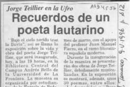 Recuerdos de un poeta lautarino  [artículo].