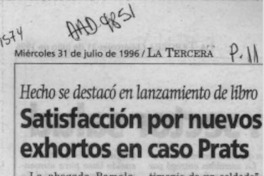 Satisfacción por nuevos exhortos en caso Prats Satisfacción por nuevos exhortos en caso Prats
