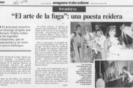 "El arte de la fuga", una puesta reidera  [artículo] J. I. V.
