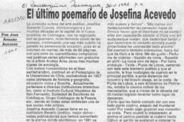El último poemario de Josefina Acevedo  [artículo] José Arraño Acevedo.