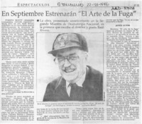 En septiembre estrenarán "El arte de la fuga"  [artículo].
