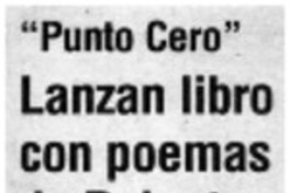 Lanzan libro con poemas de Roberto Chacana Lanzan libro con poemas de Roberto Chacana