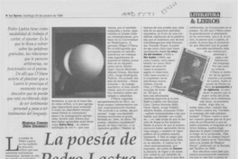 La poesía de Pedro Lastra