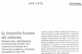 La Dimensión humana del ambiente  [artículo].