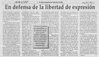 En defensa de la libertad de expresión