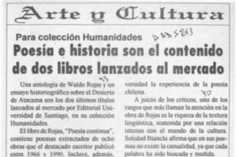 Poesía e historia son el contenido de dos libros lanzados al mercado  [artículo].