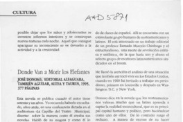 Donde van a morir los elefantes  [artículo] Enrique Sanhueza.