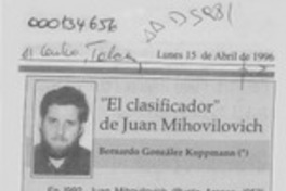 "El clasificador", de Juan Mihovilovic "El clasificador", de Juan Mihovilovic