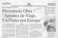 Presentada obra "Apuntes de viaje, un pintor por Europa"  [artículo].