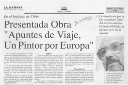 Presentada obra "Apuntes de viaje, un pintor por Europa"  [artículo].