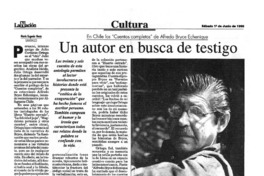 Un autor en busca de testigo  [artículo] María Eugenia Meza.