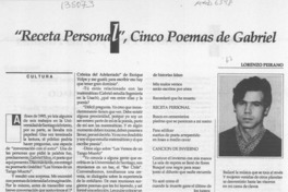 "Receta personal", cinco poemas de Gabriel