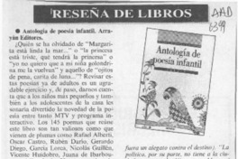 Reseña de libros  [artículo] A. J. S. V.