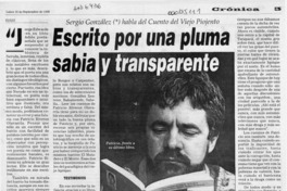 Escrito por una pluma sabia y transparente Escrito por una pluma sabia y transparente