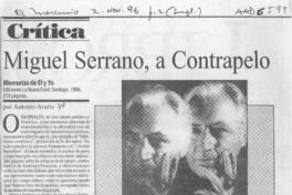 Miguel Serrano, a contrapelo  [artículo] Antonio Avaria.