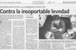 Contra la insoportable levedad  [artículo] Claudia Sánchez R.