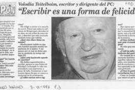 "Escribir es una forma de felicidad" "Escribir es una forma de felicidad"