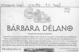 Bárbara Délano  [artículo] Mauricio Redolés.