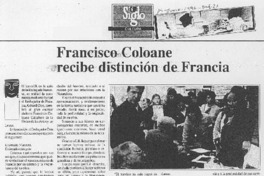 Francisco Coloane recibe distinción de Francia Francisco Coloane recibe distinción de Francia