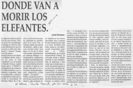 Donde van a morir los elefantes  [artículo].