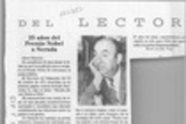 25 años del Premio Nobel a Neruda 25 años del Premio Nobel a Neruda