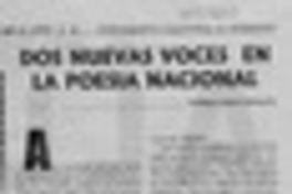 Dos nuevas voces en la poesía nacional  [artículo] Wellington Rojas Valdebenito.