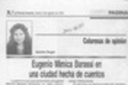 Eugenio Mimica Barassi en una ciudad hecha de cuentos  [artículo] Sandra Rogel.