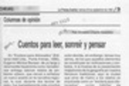 Cuentos para leer, sonreír y pensar  [artículo] Ernesto Livacic Gazzano.