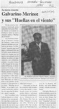 Galvarino Merino y sus "Huellas en el viento"  [artículo].