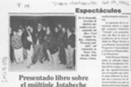 Presentado libro sobre el múltiple Jotabeche.  [artículo].