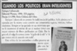 Cuando lo políticos eran inteligentes  [artículo] Mario Tomás Schilling F.
