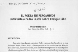 El poeta sin pergaminos  [artículo] Oscar Sarmiento.