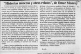 "Historias mineras y otros relatos", de Omar Monroy  [artículo]B. A. A.