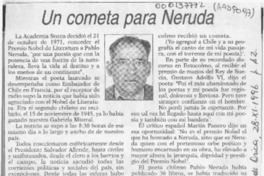 Un cometa para Neruda Un cometa para Neruda