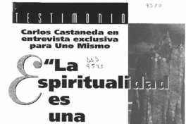 "La espiritualidad es una idea vacía"  [artículo] Daniel Trujillo R.